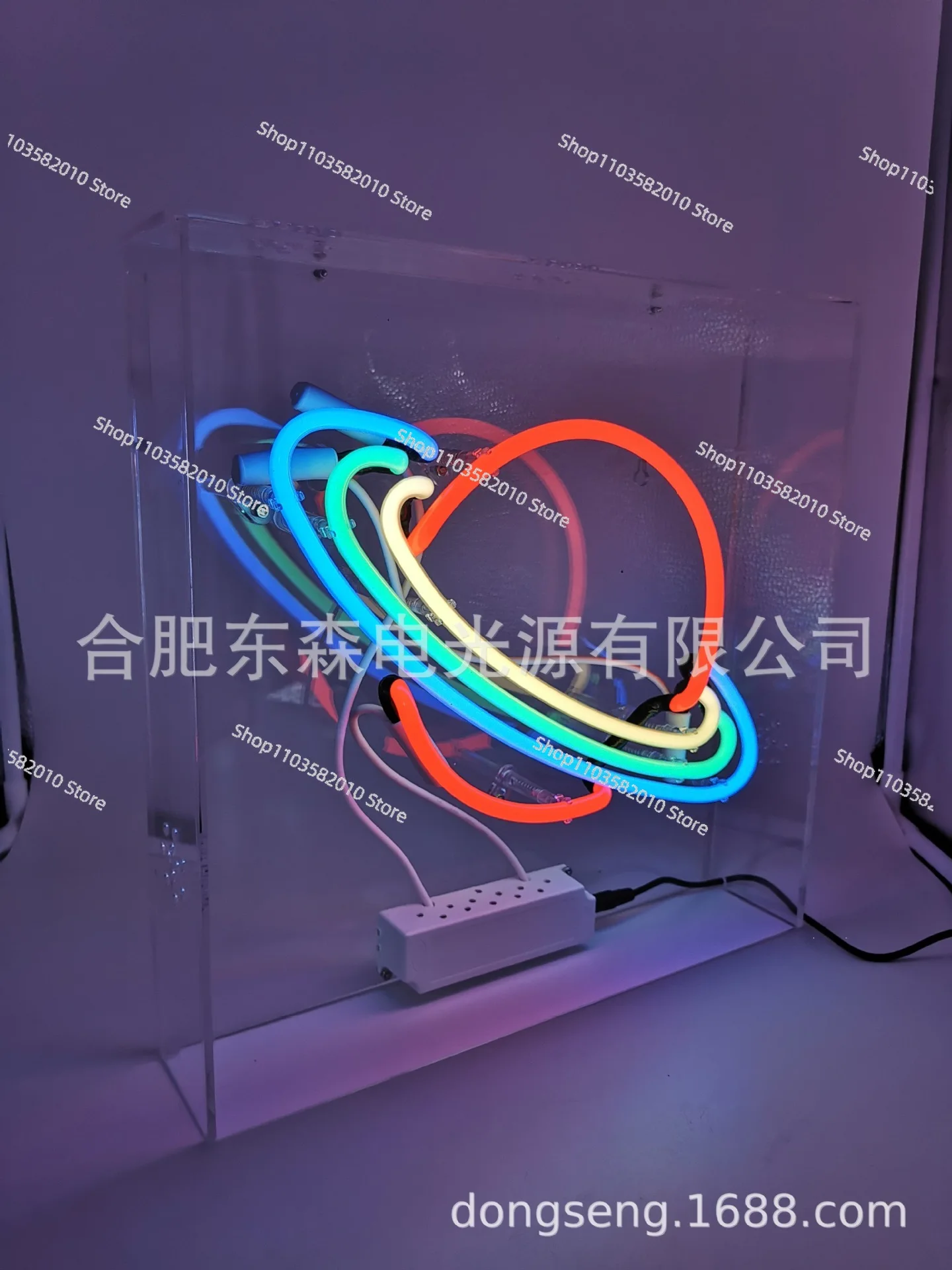 Neon Ring of Saturn sign box, acrylic box, Saturn ring neon sign