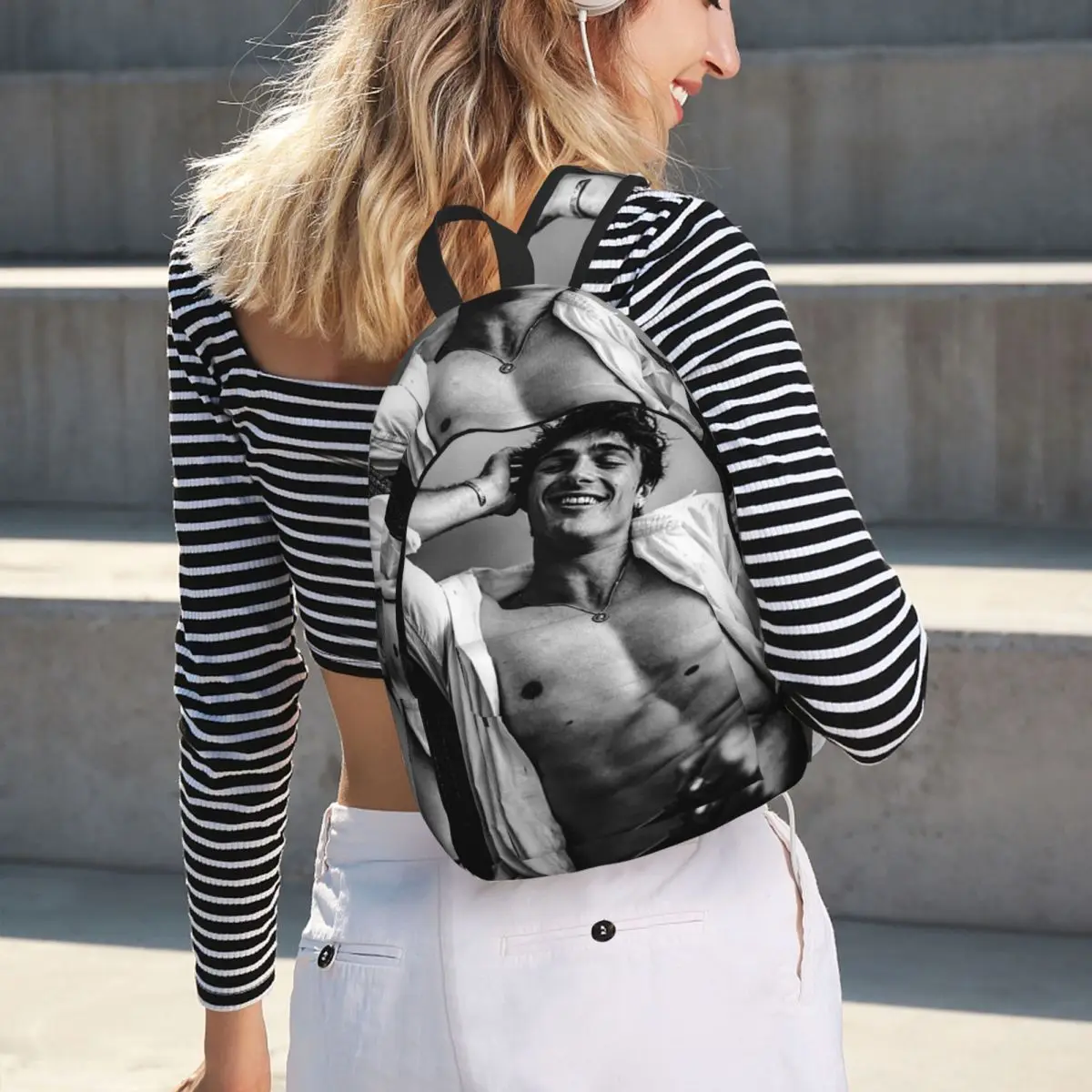 Jacob Elordi Australian Actor Student Backpack School Bag Hiking Travel Daypack for Men Women Bookbag Shoulder Bags