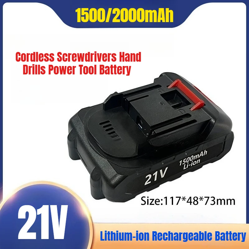 

21V 2000mAh Lithium-ion Rechargeable Battery for Cordless Screwdrivers Hand Drills Power Tool Battery