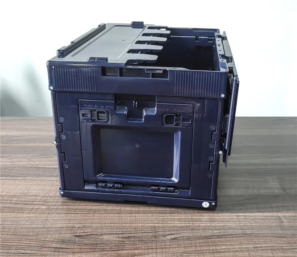 Лидер продаж, темно-синий цвет, 50 л, для кемпинга, для домашнего хранения, высококачественный пластиковый складной ящик для хранения с открытой передней частью