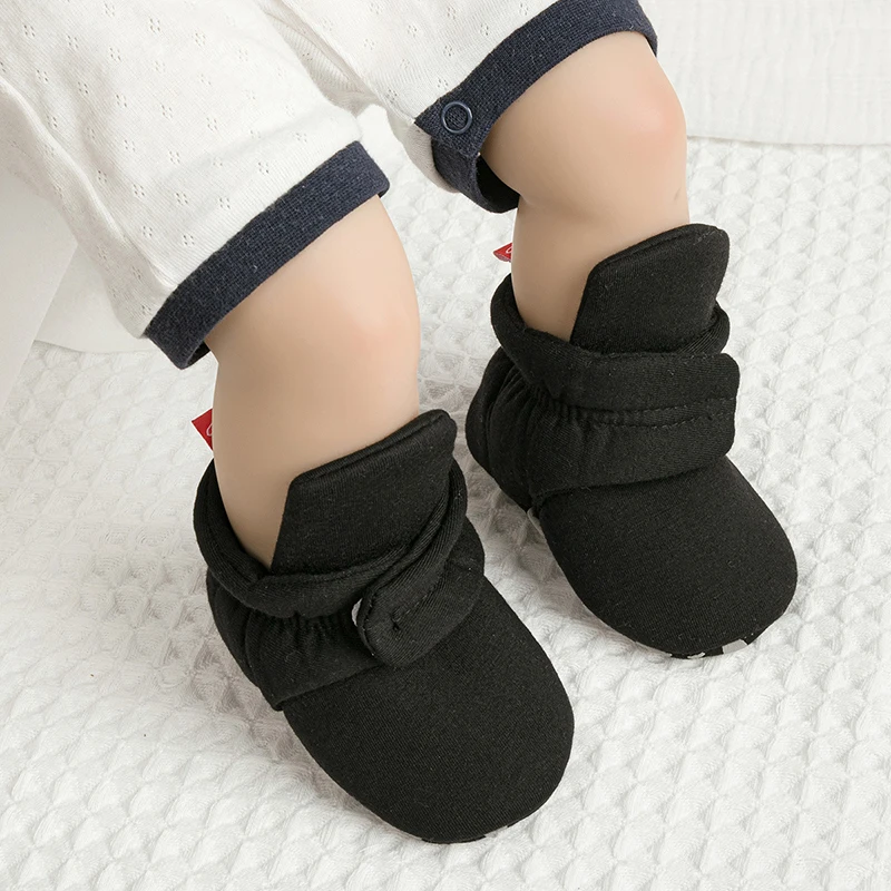 Baby Unisex Baby Booties Cotton Adjustable Warm Cozy Infant Baby Boys Girls Shoes Slipper Socks