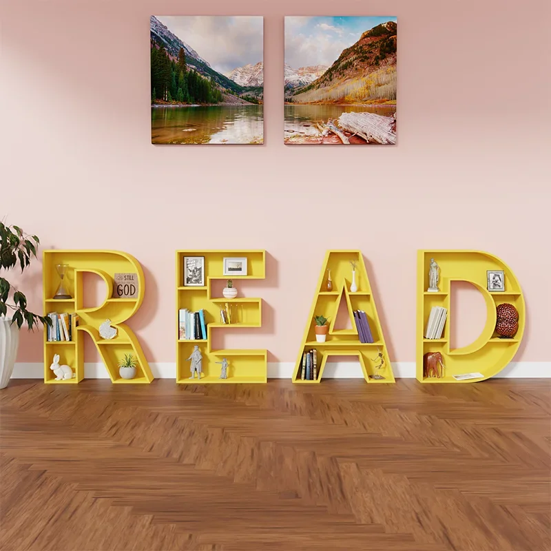 

Железная детская книжная полка с английскими буквами, креативная цифровая стойка для хранения