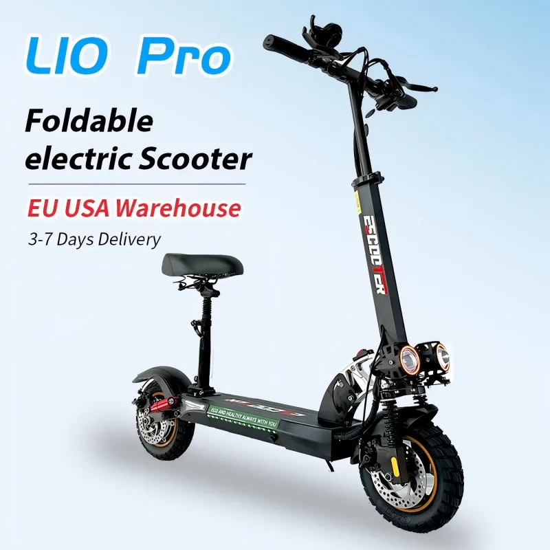 800W Eu USA Shipping  48V Powerful Adult Electric Scooter 10 Inch Off-road Tyre UK Max Speed 45-55km/H Foldable