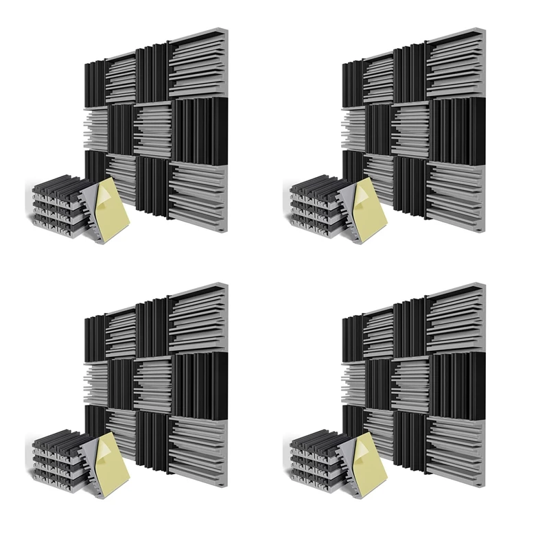 

48 Pack Self-Adhesive Sound Proof Foam Panels,12 X 12 X 2 Inches Acoustic Foam,For Wall,Home,Studio
