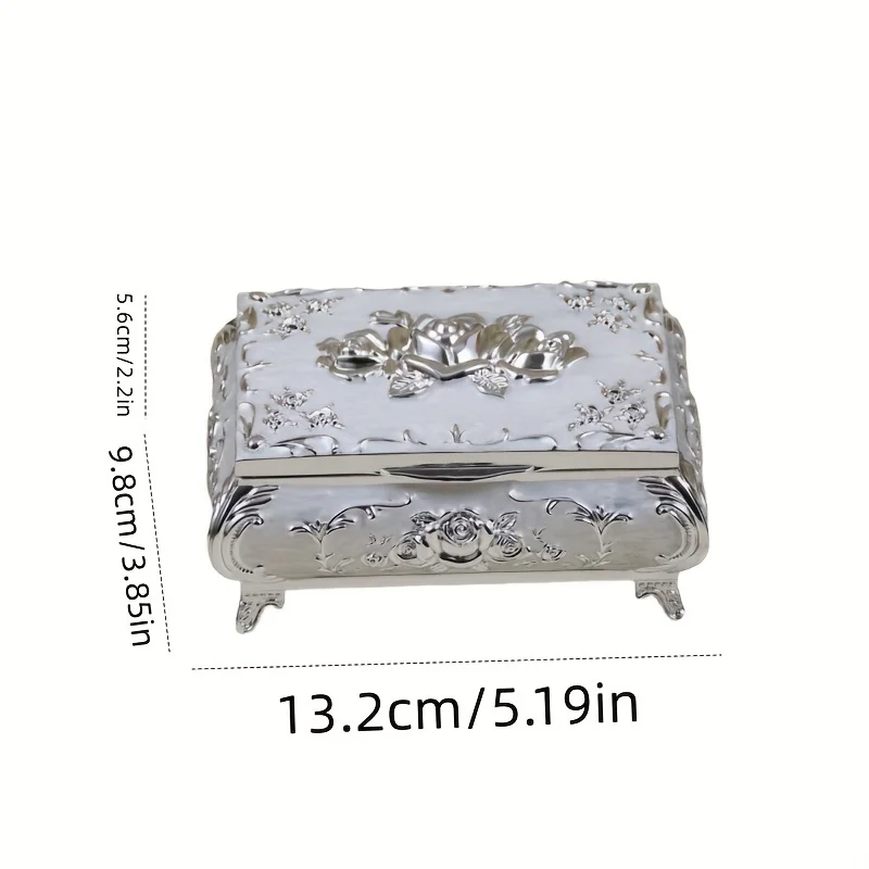 صندوق مجوهرات وردي للفتيات ، مشغولات معدنية إبداعية ، صندوق هدايا الزفاف وعيد الميلاد ، G377 ، 1 *