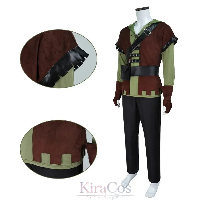 Robin Hombre Green Arrow Cosplay Costume Adult Men's Hooded Prince Fancy Set Halloween Carnival Party Stage Performance - view 4