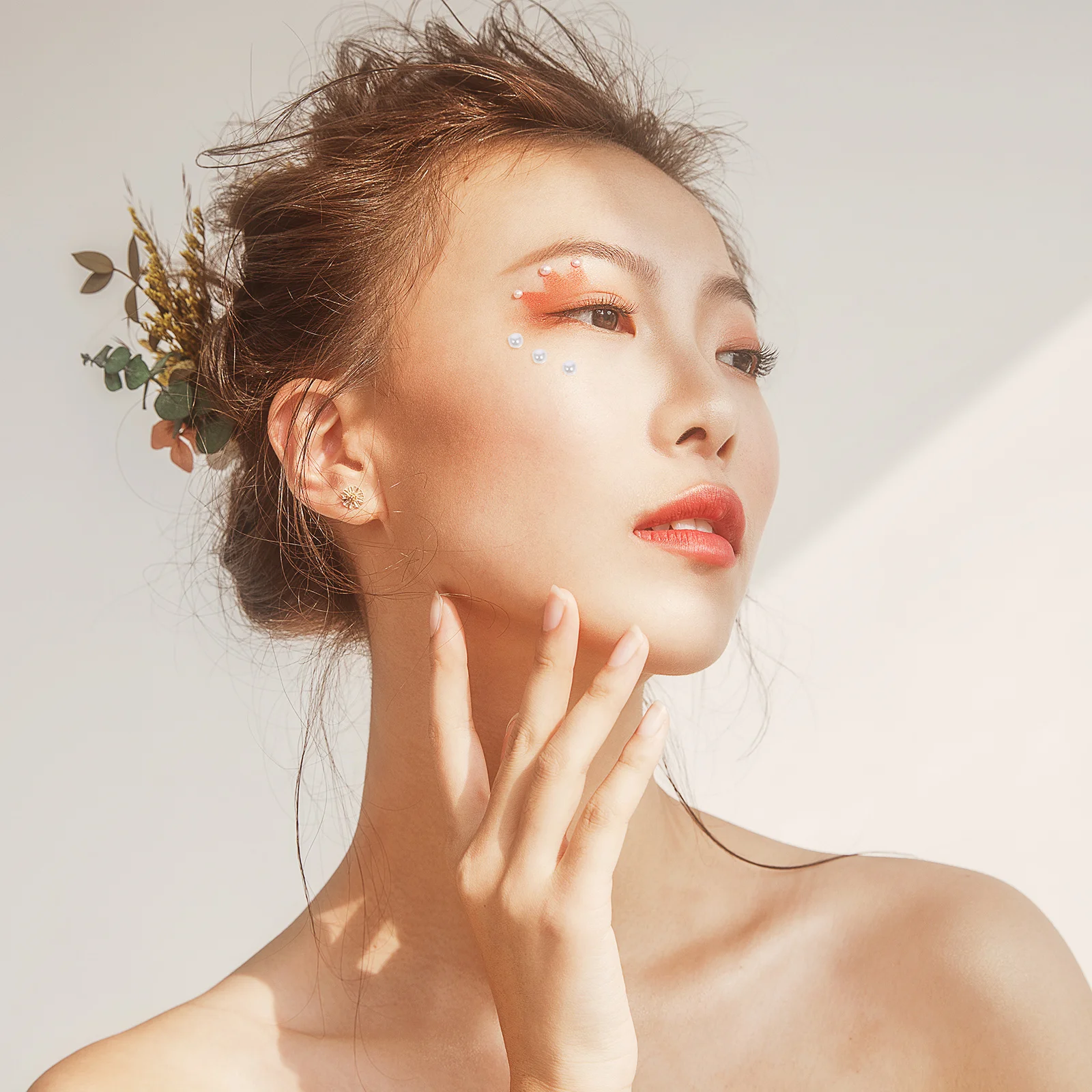 ملصقات لؤلؤية ذاتية اللصق للمكياج والحواجب والوجه والجسم والأظافر مكونة من 4 أوراق لتزيين حفلات المهرجانات #5