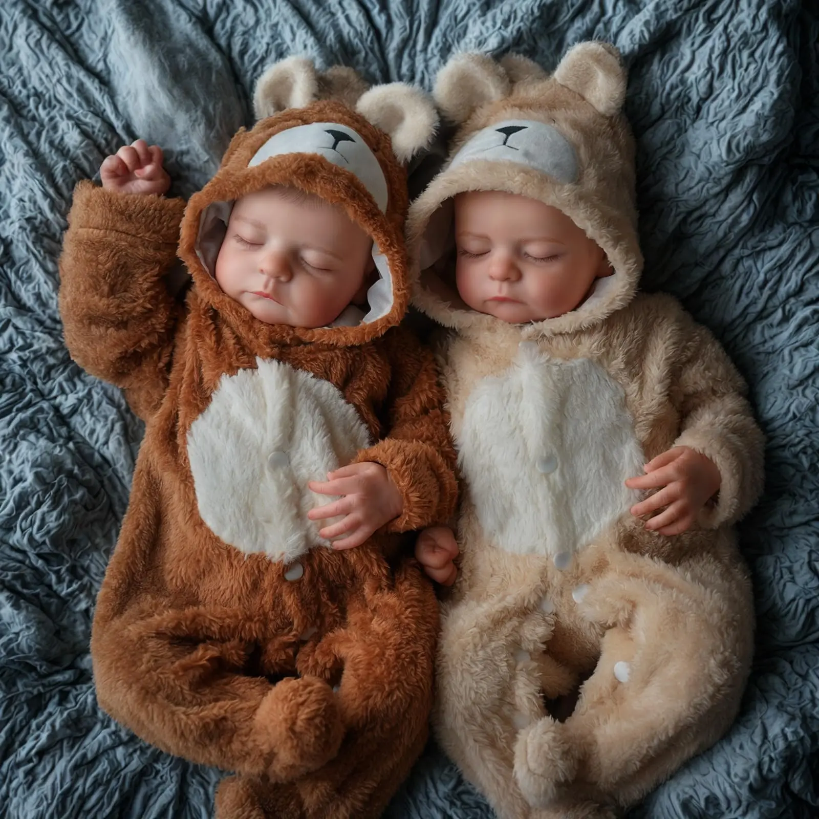 ทารกแฝดทารกแรกเกิดที่เหมือนจริงขนาด 20 นิ้ว – ตุ๊กตาทารกแรกเกิดที่เหมือนจริงที่กำลังนอนหลับพร้อมตัวผ้าเนื้อนุ่มและอุปกรณ์เสริม ของขวัญคริสต์มาส
