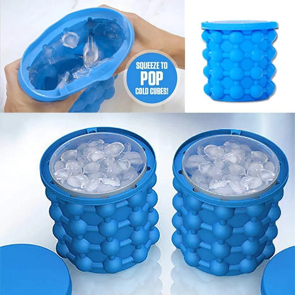 1pc Silicone Ice Cube Tray Quick Freeze Ice Bucket,Round Ice Maker for Chilled Beverages,Easy to Freeze,Durable & Easy to Clean image 3