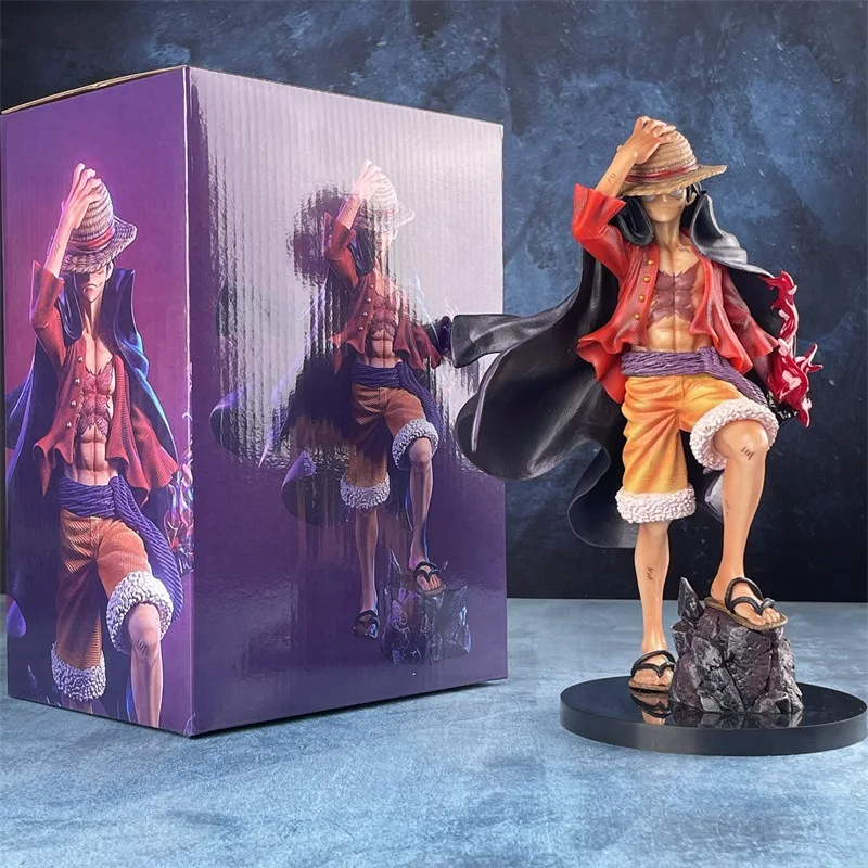 

25cm Lx Max Series New Four Emperors' First Wave Resonance Luffy Handheld Statue Anime Desktop Ornament Model Gift Boy