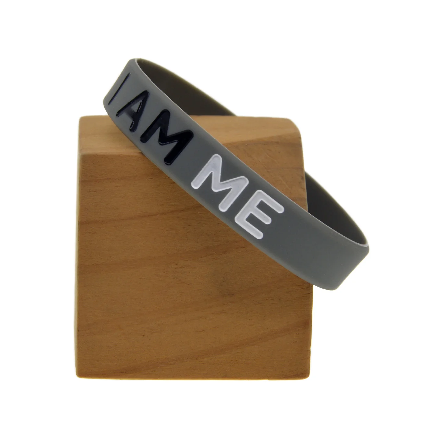 1 Stück/5 Stück „I AM ME“-Armband aus Silikon mit positiver Botschaft, zur Unterstützung der psychischen Gesundheit. – Detail 7