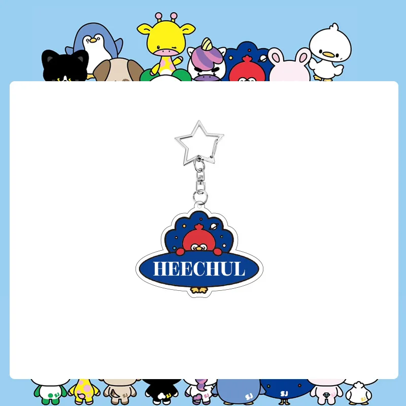 9 قطعة/المجموعة Kpop سوبر جونيور سوق الاكريليك سلاسل المفاتيح ظهره اكسسوارات زينة Donghae Eunhyuk لطيف الطباعة المشجعين هدية