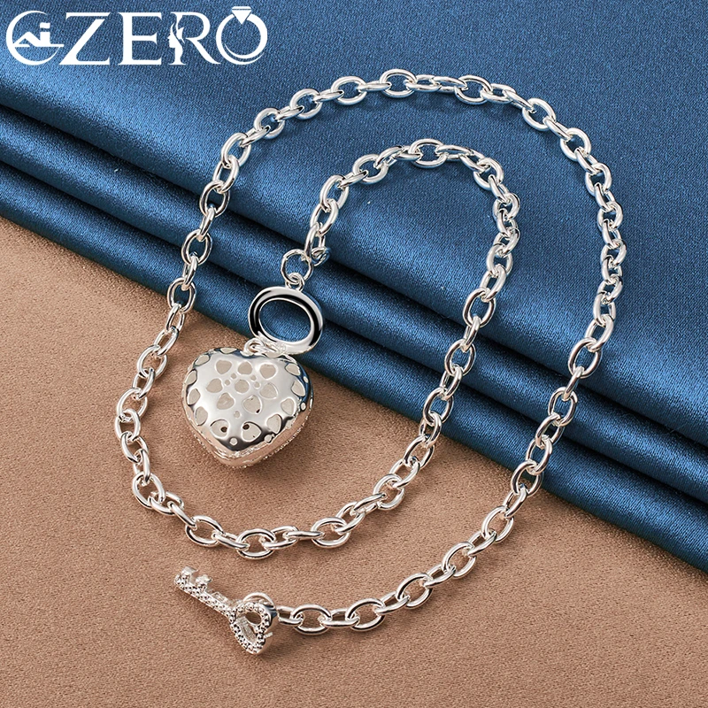 ALIZERO 925 Sterling Silver AAA Zircon Heart Pendant Necklace Bracelet Ring Set for Woman Wedding Engagement Party Jewelry Gifts