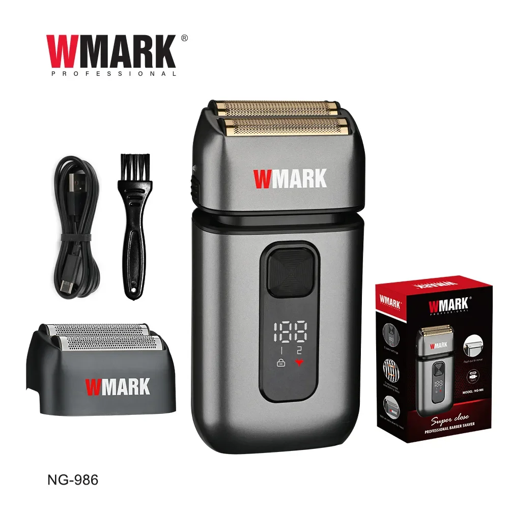 

WMARK New NG-988W Barber Shaver Electric Shaver Beard USB Electric Razor for Oil Head Shaving Machine Push