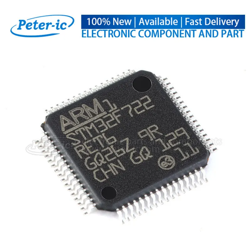 STM32F722RET6 STM32F722 RET6 LQFP-64 512KB 1.7V~3.6V 256KB 216MHz FLASH 50 Microcontrollers (MCU/MPU/SOC) Available(1pcs)