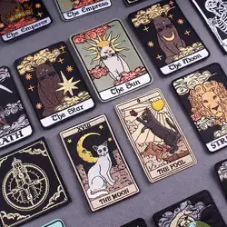 Kot łatka haftowane naszywki na odzież DIY Tarot żelazko na plastry na ubrania paski hak pętli odznaki na plecaku wystrój