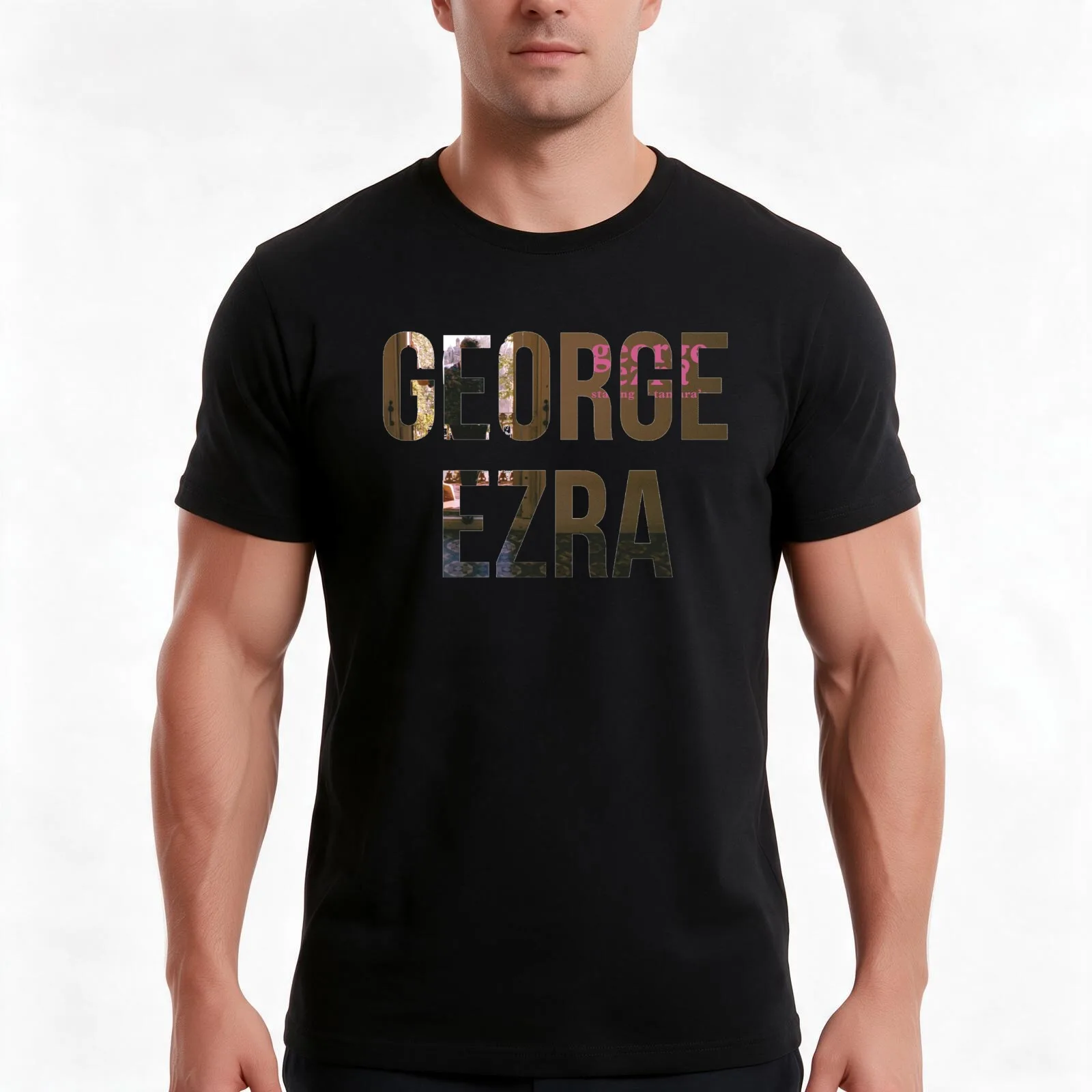 George Ezra T-Shirt, Summer Casual Cotton Tee, Oversized Streetwear Tops, Vintage Graphic Print, Loose Fit Short Sleeve