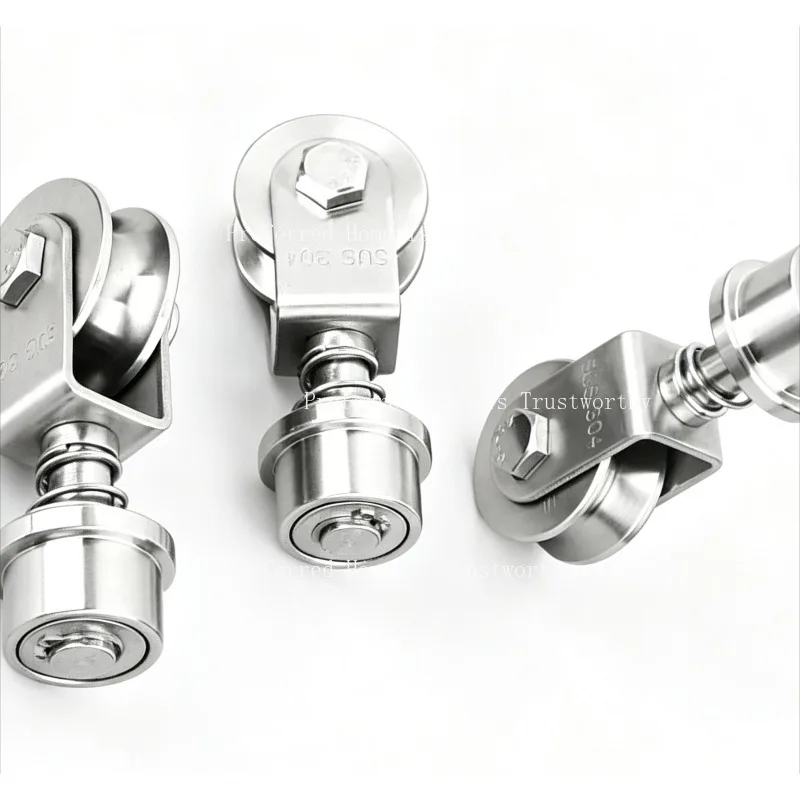 Suitable for 304 Stainless Steel U/V/H Groove Pulley, Spring Shock Absorbing Caster Wheel, Sliding Door Track Guide Roller 1PC view 6