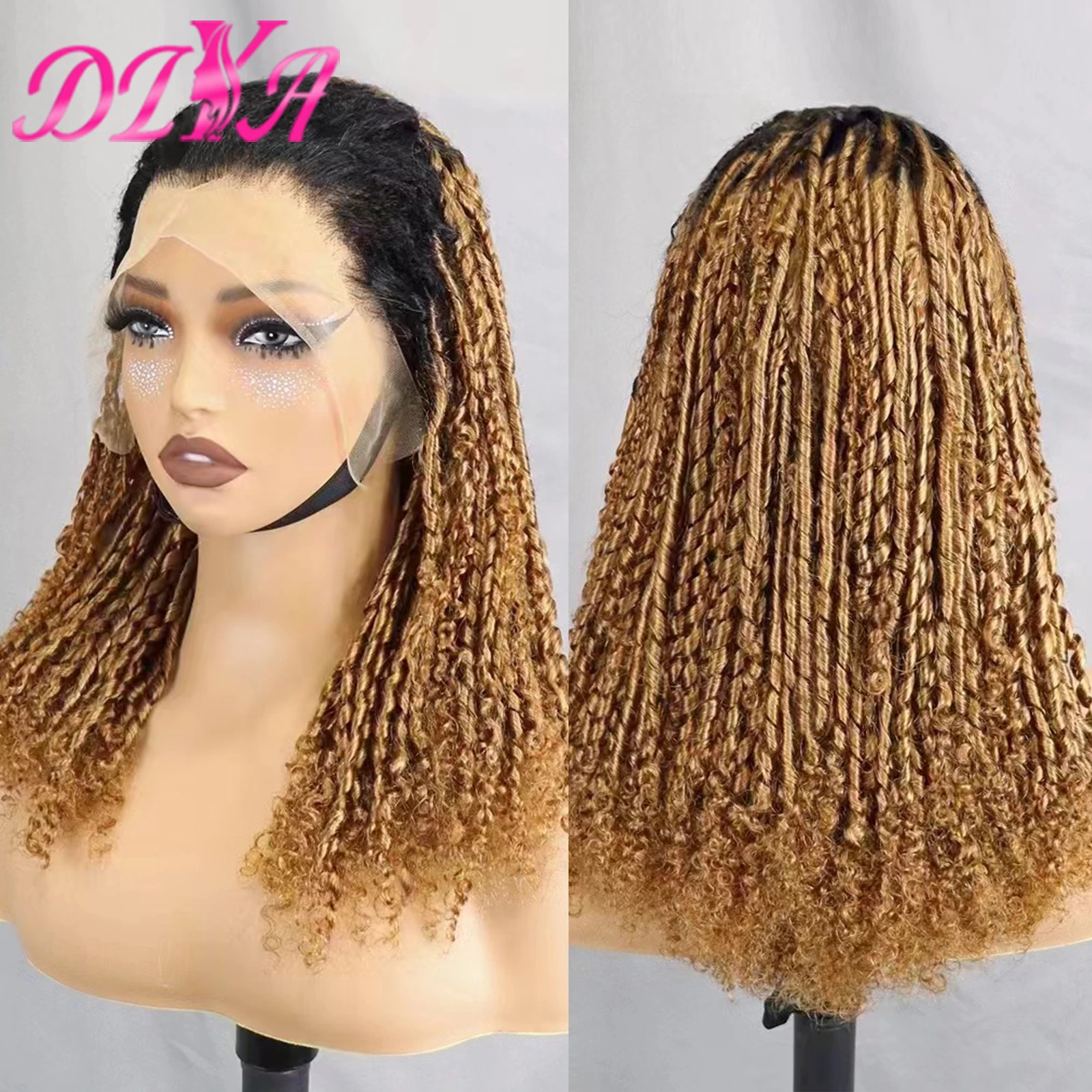 13x4 Glueless Wig Chopstick Roll 250% Density Curly Human Hair Wigs for Black Women 1BT30 Color Brazilian Remy Hair Wigs