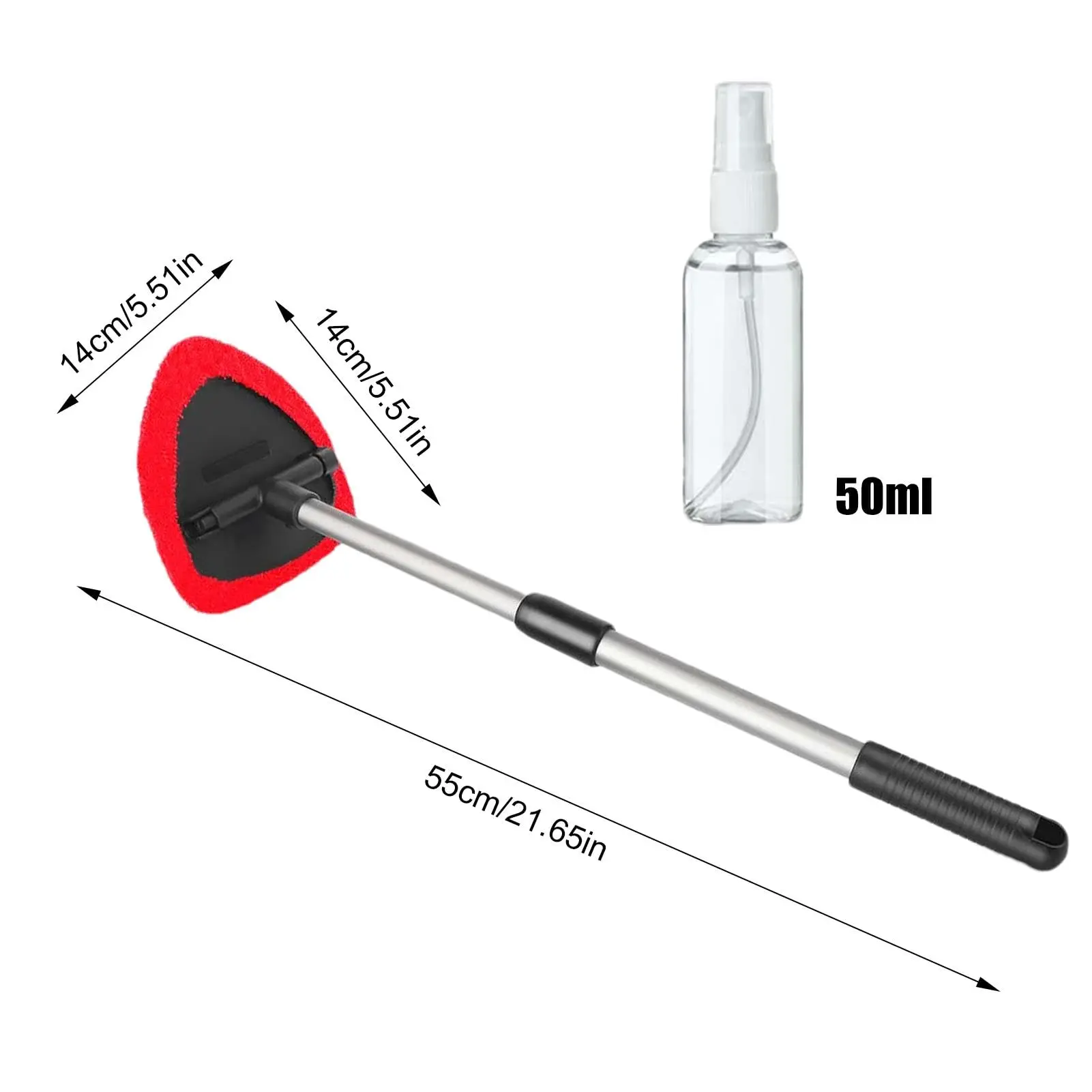Autovoorruitreiniger Interieur Lange handgreep Voorruitreinigerset voor Windows Spiegels Uitschuifbaar voorruitreinigingsgereedschap
