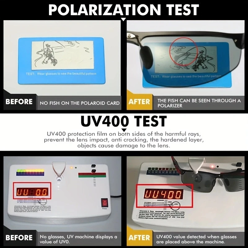 CLLOIO 남성용 광변색 선글라스, 편광 운전 안경, 알루미늄 프레임, 눈부심 방지 고글, UV400 색상 변경