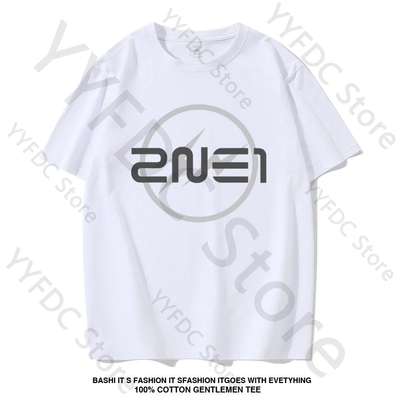 

2NE1 Футболка Kpop Мода Добро пожаловать Назад Концертная футболка Уличная популярная футболка с буквенным принтом Мужчины Женщины Хлопковые летние футболки с короткими рукавами