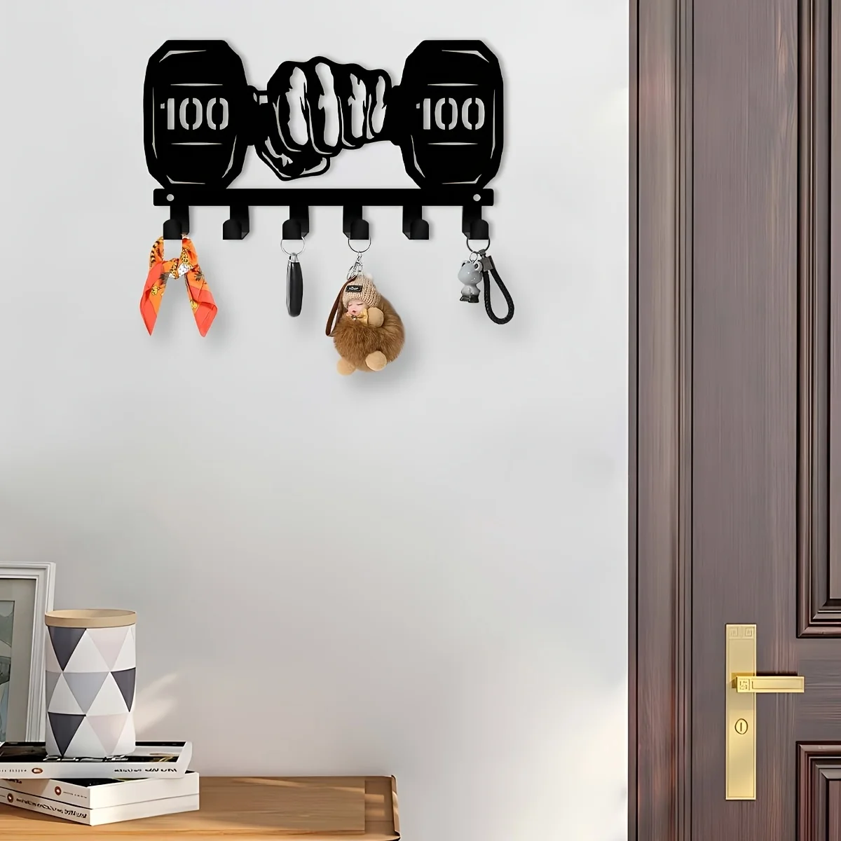 CIFBUY Iron Wall Art Boho Key Hook Decor Coat Storage Organizer Minimalist Rustic Accent Interior