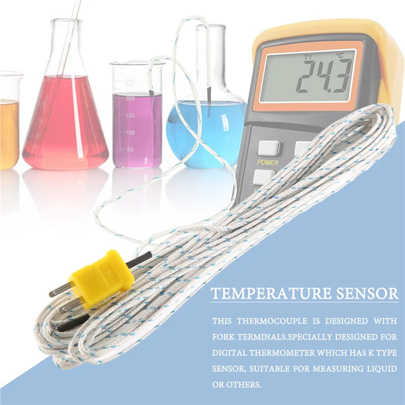 -50-250 Celsius K Type 10M Cable Temperature Sensor Thermocouple Probe
