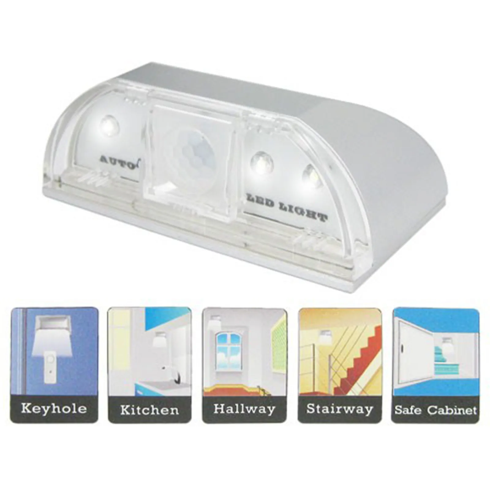 

Умный дверной ключ с датчиком движения - беспроводной инфракрасный светодиодный ночник с 4 энергосберегающими лампами для домашней безопасности