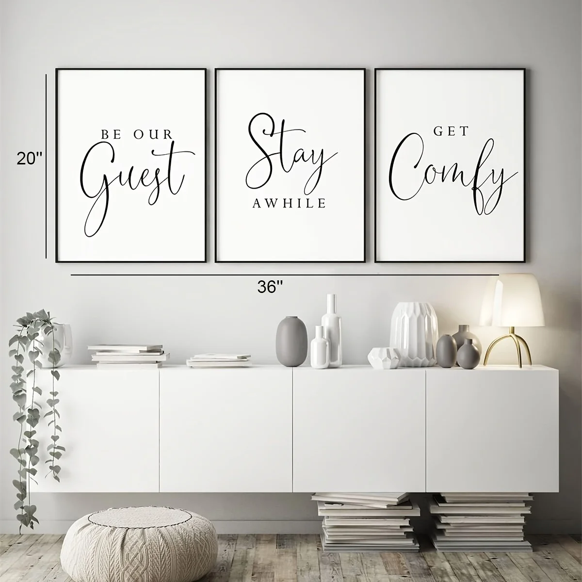 （Noframe 3PCS）-3pcs Be Our Guest - Canvas Wall Art for Living Room and Bedroom Decor - Comfortable and Inviting Quote Posters