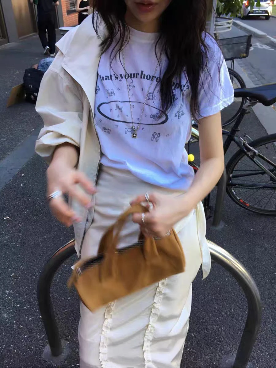 

Новая дышащая винтажная женская футболка с коротким рукавом на весну-лето, с буквенным принтом, из хлопка, удобная повседневная модель