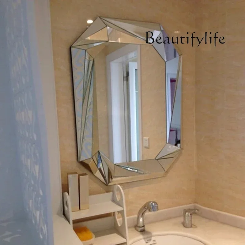 

Three-dimensional hanging decorative mirror entrance bathroom fashion mirror household simple makeup mirror European luxury
