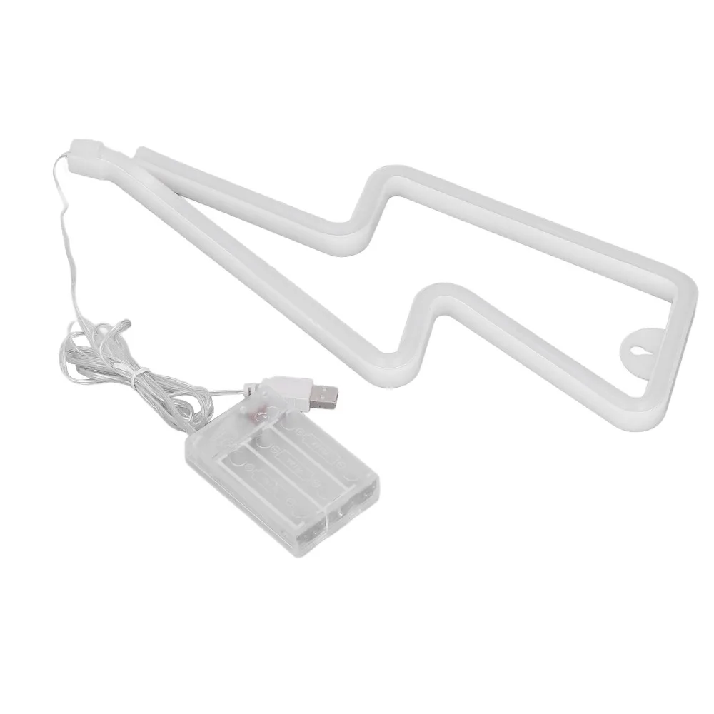Portable Lightning Bolt Neon Signs Light USB or Battery Operated Hanging Design LED Neon Sign Neon Decor Light Dorm Room