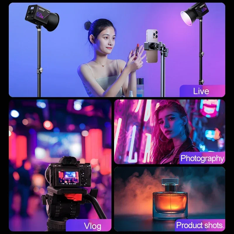 RGB Video Light Portable LED Photography Studio Light with 10000mAh Rechargeable for Vlog Streaming LIVE Photo Fill Lamp