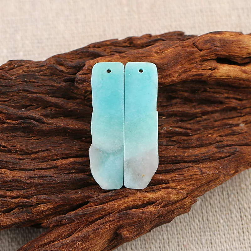 B&F Handmade Amazonite  Pendants, Genuine Natural stones beads, Unique Stones for jewelry & DIY Earring Beads