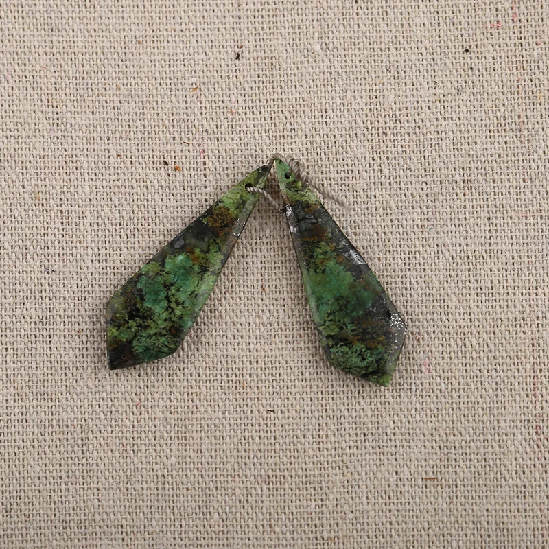 B&F Drop Chrysocolla Pendant Beads, Handmade Natural stones beads, Polished Stones for jewelry Making Supplies