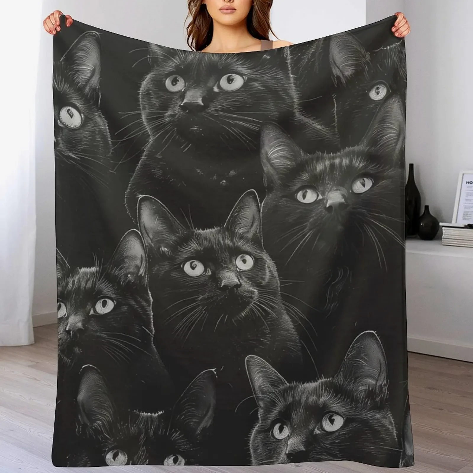 

Black cats Throw Blanket for babies Hair Cute Softest Blankets