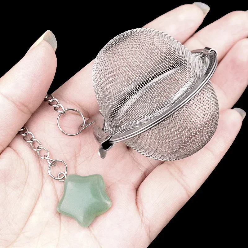 Wholesale Tea Strainer Natural Stone Star-Shaped Stainless Steel Strainer For Making Tea Seasoning Bag Spice Box Accessory