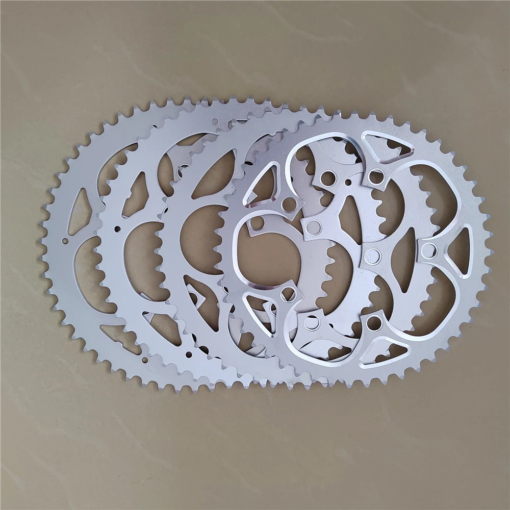 Folding Bike 48T 50T 52T 53T 110BCD Hollowed Crown Road Bicycles BCD 110 Chainring Chain Wheel Sprocket CNC 3/32\