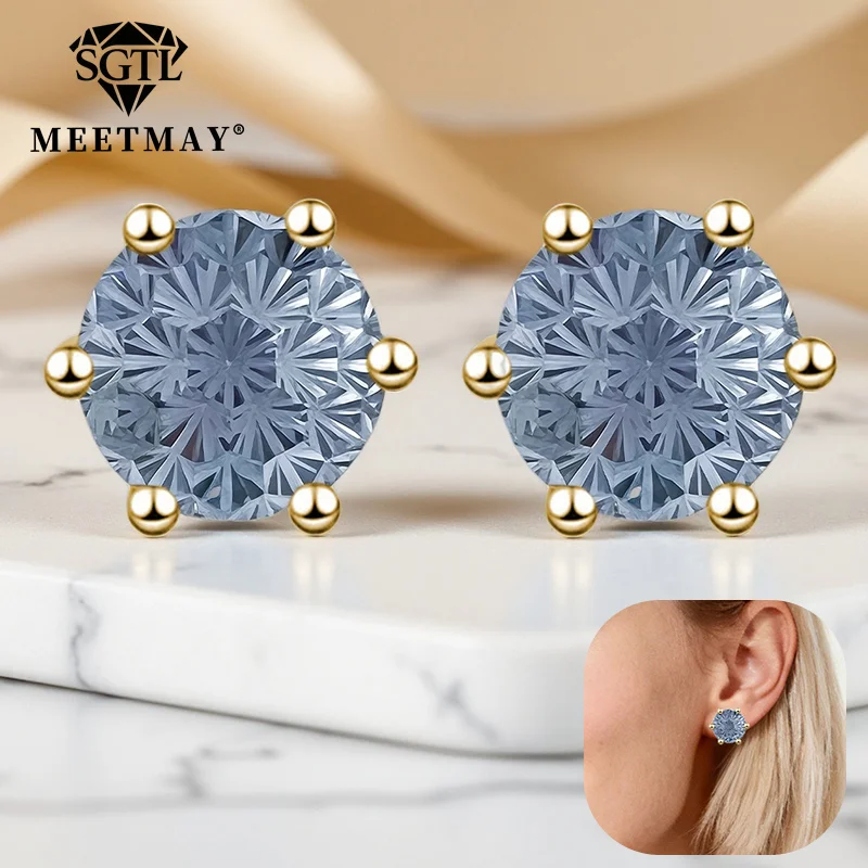 

S925 sterling silver gray Pyrotechnic cut Cubic Zirconia earrings for women fine jewelry simple classic Hypoallergenic gifts