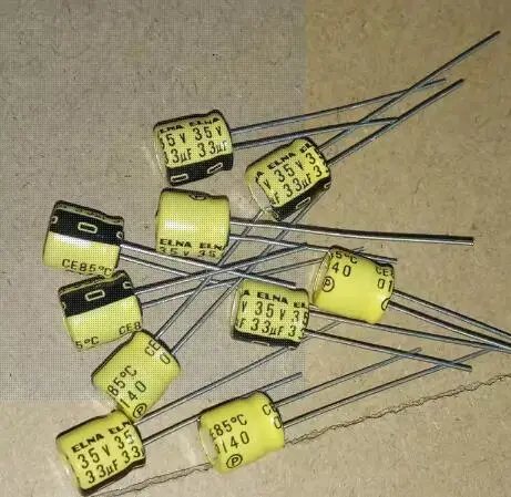 

30pcs/lot Original Japanese ELNA 35V 33UF Yellow Robe Audio Electrolytic Capacitor 6X7 free shipping