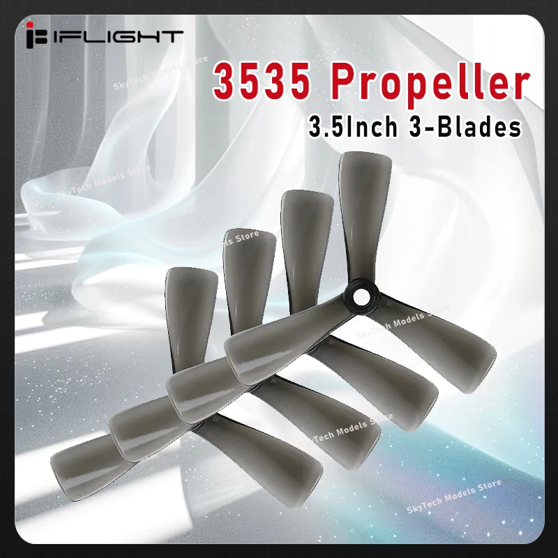 2 Pairs iFlight Nazgul 3535 3.5 Inch 3-Blade Props, 5mm mounting hole, tri-blade propellers matching Protek35 FPV accessories