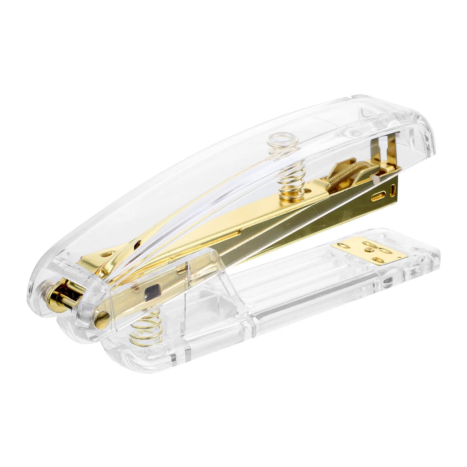 Plastic Transparent Stapler Clear Handheld Office Stapler for Students Home Desk Stationery Practical Binding Staplers for Desk