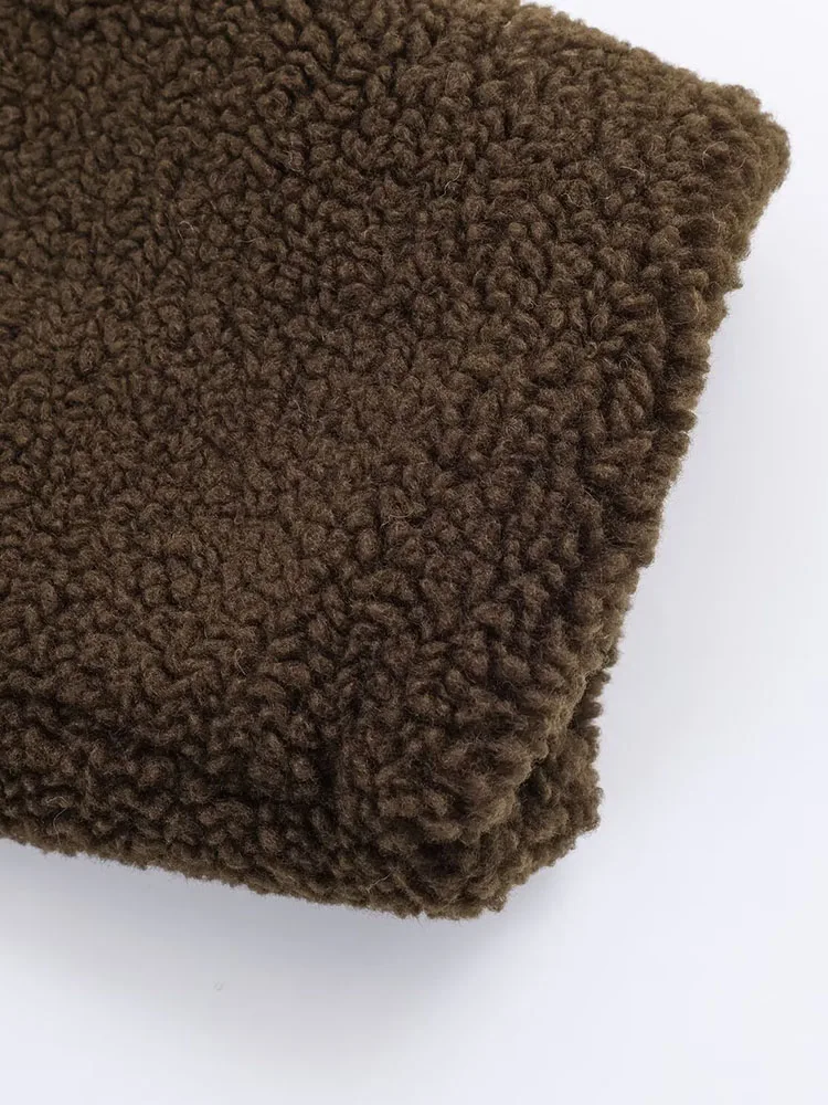 2025 Women Winter Fleece Wool Blends Coats Fashion Solid Loose Single Breasted Female Elegant Street Outerwear Clothing