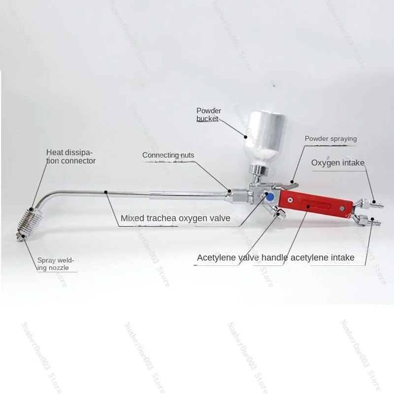 Metal Powder Spray Welding Torch,Oxygen Acetylene Flame Welding Gun Spray Torch Spitfire Torch