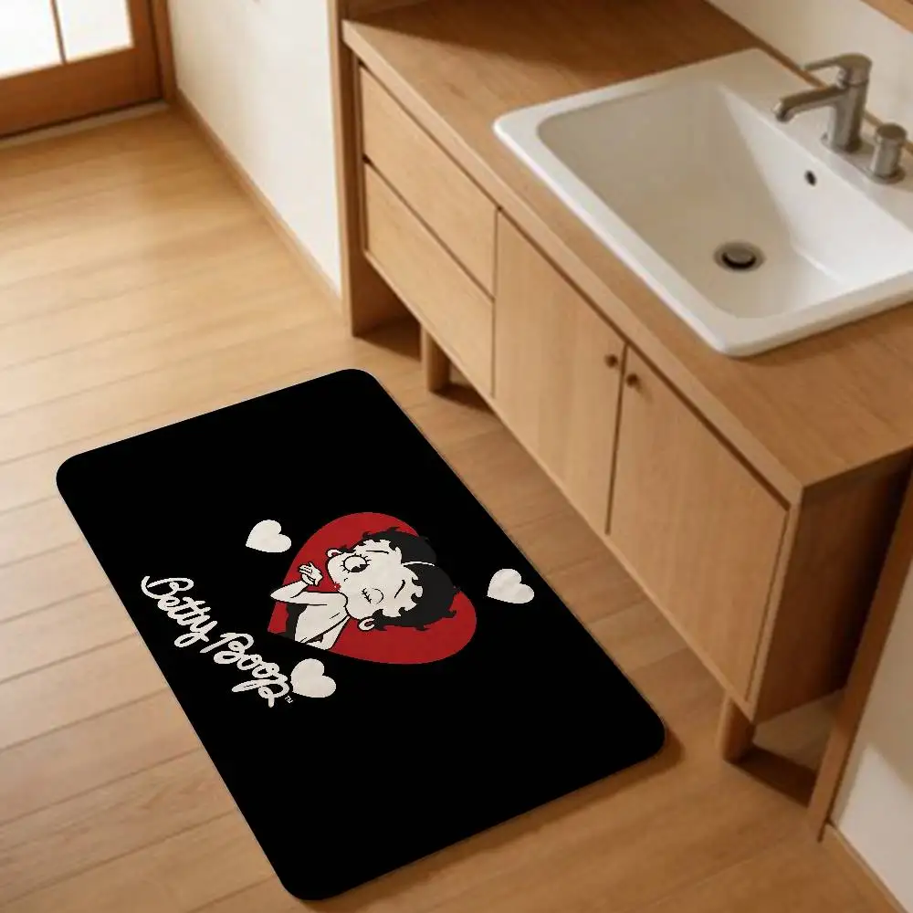 B-Betty Girl B-Boop Door Mat Washable Non-Slip Living Room Sofa Chairs Area Mat Kitchen Doormat Area Rug