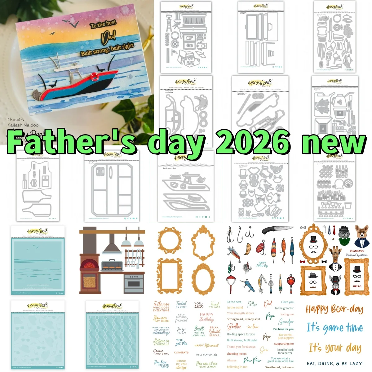 New Fishing Vest Tackle Box Boat Car Kitchen Metal Cutting Dies Clear Stamps Stencil For DIY Scrapbook Card February Father 2026