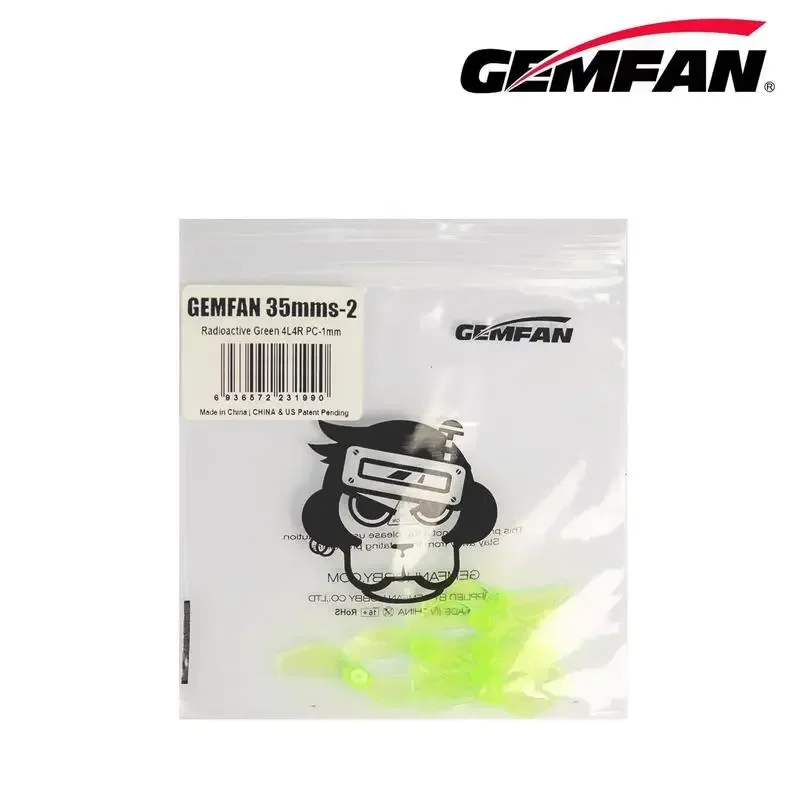 Gemfan Hélice de 2 aspas de 35 mm para drones Tiny Whoop FPV - Orificio de eje de 1,0 mm Accesorios de carreras para micro UAV para interiores (4 pares)