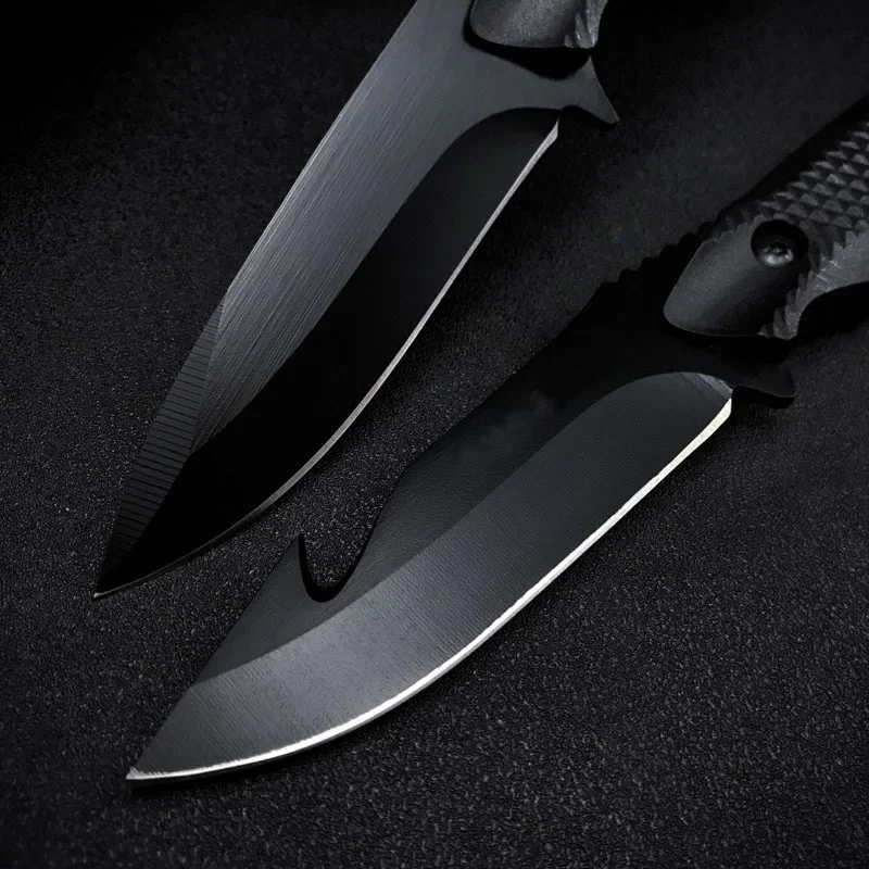 Outdoor small straight knife, integrated keel knife, outdoor cutting rope lifesaving and self-defense portable knife