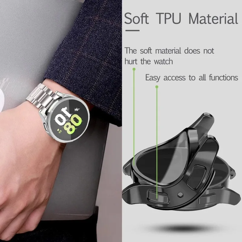 Band+Case for Samsung Galaxy Watch 7/6/5/4 40mm 44mm Stainless Steel Bracelet Watch 6Classic 43mm 47mm Metal Strap TPU Cover image 3